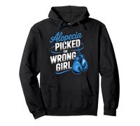Alopecia Warrior Strong Girl Empowerment Awareness Bleu Sweat à Capuche