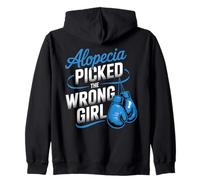 Alopecia Warrior Strong Girl Empowerment Awareness Bleu Sweat à Capuche