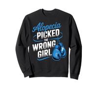 Alopecia Warrior Strong Girl Empowerment Awareness Bleu Sweatshirt