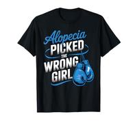 Alopecia Warrior Strong Girl Empowerment Awareness Bleu T-Shirt