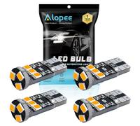 Alopee 4 Pack Ampoule W5W LED Anti-Erreur Canbus 12V Ambre pour Feux de Position, Compatible T10 194 168 501 2825-9 Puces SMD 2835 450 Lumens