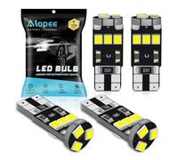 Alopee 4 Pack Ampoule W5W LED Anti-Erreur Canbus 12V Blanc pour Carte Dôme Coffre éclairage de Plaque D'immatriculation, Compatible T10 194 168 501 2825-9 Puces SMD 2835