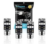 Alopee 4 Pack Ampoule W5W LED Anti-Erreur Canbus 12V Rouge pour Plafonnier Éclairage du Coffre Feu Arrière Éclairage de Plaque D'immatriculatio, Compatible T10 194 168 501 2825-9 Puces SMD 2835