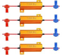 Alopee 4 Pack de 50 W 6ohm Résistance de Charge pour LED Clignotant Lumière (Fix Hyper Flash, Avertissement Canceller, Fix ERROR Presque Flash) avec 4pcs Quick Wire Clip