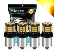 ALOPEE Pack de 4 1156 BA15S 7506 1141 1003 1156NA Ambre Extrêmement Brillant/Jaune Non Polarité 2835 39-SMD 9-30V LED Lampes de Rechange pour Voiture pour Clignotant