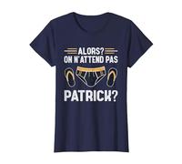 Alors on n'attend Pas Patrick T-Shirt, Femme, Bleu Marine, M