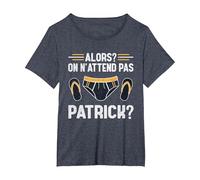 Alors on n'attend Pas Patrick T-Shirt, Femme Grandes Tailles, Bleu Chiné, 4X