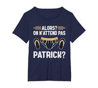 Alors on n'attend Pas Patrick T-Shirt, Femme Grandes Tailles, Bleu Marine, 5X