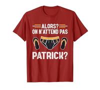 Alors on n'attend Pas Patrick T-Shirt, Homme, Canneberge, XXL