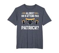 Alors on n'attend Pas Patrick T-Shirt, Homme Grandes Tailles, Bleu Chiné, 3X Tall
