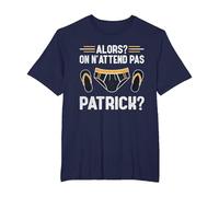 Alors on n'attend Pas Patrick T-Shirt, Homme Grandes Tailles, Bleu Marine, 6X Tall