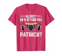 Alors on n'attend Pas Patrick T-Shirt, Homme, Rouge Chiné, M