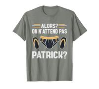 Alors on n'attend Pas Patrick T-Shirt, Homme, Vert Kaki chiné, M