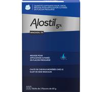 Alostil Minoxidil 5% Mousse Pour Application Cutanée Flacons Pressurisés 3x60ml