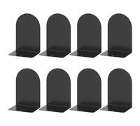 ALOTCHE Lot de 4 paires de serre-livres ronds en métal pour étagères, serre-livres pour bureau, serre-livres pour livres, serre-livres noir pour la maison et le bureau