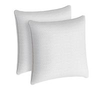 ALOTCHE Oreiller 80 x 80 cm, lot de 2 oreillers avec fermeture éclair, coussin en microfibre avec housse en fibre de bambou amovible, oreillers doux lavables pour lit, coussin de canapé et coussin