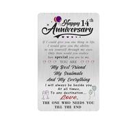 Alotozo Carte d'anniversaire de mariage 14 ans - Carte de vœux pour elle et lui