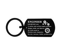 Alotozo Porte-clés d'ingénieur - Cadeau gravé pour ingénieur, constructeur ou résolveur de problèmes - Souvenir d'appréciation pour l'obtention d'un diplôme d'ingénieur, promotion ou anniversaire