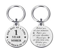 Alotozo Porte-clés « Recovery Sober » - Cadeaux de sobriété pour homme et femme - Jetons AA avec des années de sobriété - Cadeau de sobriété - Cadeau de 1 an Sober 02, S