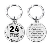 Alotozo Sober Gifts Porte-clés pour femme et homme - AA - Cadeau de récupération de la toxicomanie - Cadeau de fête « Happy Soberversary », Sobre 24 heures, S