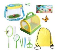 alouweekuky Ensemble Explorateur Extérieur Kit Exploration Enfant, avec Filet à Papillons, boîte à Insectes, loupe, Attrape-Insectes, boîte d’Observation et Pince à Insectes, Convient aux 3 à 12 Ans