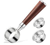 alouweekuky Porte-filtre Sans Fond 51mm, 3 Ears Bottomless Portafilter Compatible avec DeLonghi Dedica EC680/EC685/EC785/EC820/EC850/EC860, avec Deux Bacs à Poudre, Filtre en Acier Inoxydable