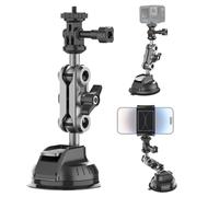 alouweekuky Support Caméra Ventouse Compatible avec 1/4", Support Voiture Quick Release Comprenant Tête Sphérique et Un Bras Articulé, Compatible avec iPhone, GoPro, Osmo Action, Insta360 One R/One