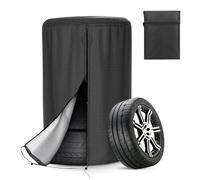 alouweekuky Voiture Housses de pneus 420D Housse Roue de Secours, avec Fermeture éclair, Adapté pour 4 pneus (Ø 85cm x H 120cm)