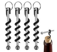 Alovez Lot de 4 tire-bouchons porte-clés mini porte-clés ouvre-bouteille portable, petit et facile à transporter pour les pique-niques en plein air, le camping et les fêtes