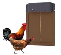 Alovez Porte Automatique Poulailler,Porte de Poulet avec Capteur de Lumière, Etanche Capteur de Lumière Automatique à Induction à Pile,Elevage de Poulets Sécurisé (Marron A)