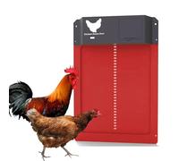 Alovez Porte Automatique Poulailler,Porte de Poulet avec Capteur de Lumière, Etanche Capteur de Lumière Automatique à Induction à Pile,Elevage de Poulets Sécurisé (Rouge B)