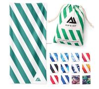 ALP & ACT Serviette de Plage XXL 200x90 cm - Microfibre 100% Recyclée - Super LÉGÈRE & Séchage Rapide - Drap de Plage & Serviette de Piscine pour Homme, Famme, Enfant - Serviette de Bain - Vert