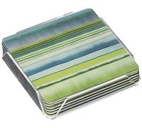 Alpac 378514 Plateau Imprimé Bayadère Acrylique Vert 10 x 10 x 0,4 cm