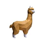 Alpaca 3D Paper Model DIY Cartoon Animal Low Poly Papercraft Creative Shopping mall Decoration Handmade Origami Room Ornament