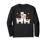Alpaca Design for Girls Cute Little Sister and Big Sister Manche Longue