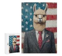 Alpaca in Suit with American Flag-1 Puzzle 1000 Pièces Educa Jouet en Bois Cadeau Unique Décoration Intérieure Jeu Éducatif Challenge Toy Adultes Et Enfants À Partir De 14 Ans 300 PCS