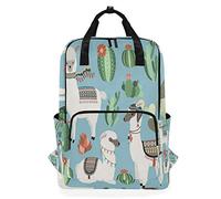 Alpaca Journal Sac à Dos d'école étanche Sac à bandoulière Cactus Animal Sac pour Ordinateur Portable Sac décontracté Voyage Sac de Sport pour Femme Homme Enfant