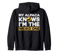 Alpaca Knows I'm The Weird One Animal Lover Propriétaire de Lamas Sweat à Capuche