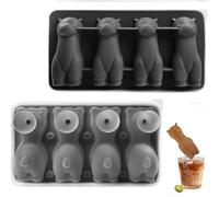 Alpaca-Shaped Ice Cube Tray with Lid and Funnel,Cute 3D Alpaca-Shaped Silicone Ice Cube Tray,Food Silicone 4 Grid for Cocktails Whiskey Wine, Animal Ice for Parties,Reusable Ice Maker (Green)