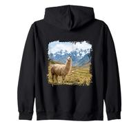 Alpaga Animal Andes Paysage Scénique Vallée de Montagne Sweat à Capuche