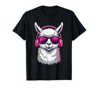 Alpaga Animal Graphic Musique Casque Illustration Alpaga T-Shirt