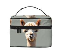 Alpaga avatar Trousse de maquillage de voyage pour femme (22,9 x 16,5 x 15,7 cm) portable grande capacité sac de rangement pour filles, noir, One Size