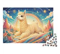 Alpaga Désert Étoile Puzzle, 1000 Pièces pour Adultes Haute Qualité | 52x38cm Carton, Exercice Mental, Découpe Précise, Amateurs De Puzzles, Réduction Du Stress
