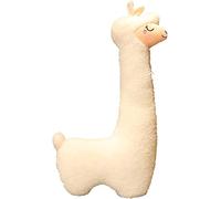 Alpaga - Doudou en peluche alpaga à long cou - Doux - Coussin en alpaga - Peluche douce - Coussin de canapé - Poupées remplies de dessin animé (blanc, 130 cm)