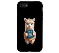 Alpaga drôle avec Livre, Comment Former Vos Humains, Parfait Coque pour iPhone SE (2020) / 7/8