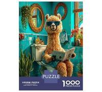 Alpaga drôle en Train de Lire 1000 Pièces Puzzle Premium Coffret Puzzle Carton Premium - Seniors, Concentration, Cadeau Maison Neuve Et Pause Bureau 70x50cm/1000pcs