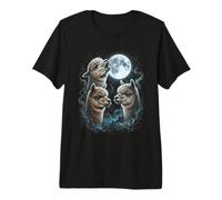 Alpaga Funny Howl Full Moon Weird Cursed T-Shirt Haut de Gamme