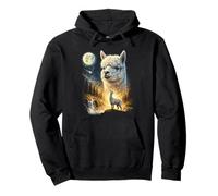 Alpaga Howling to The Moon Meme Funny 90's Lama Alpaca Sweat à Capuche
