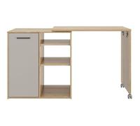 ALPAGA - Ilot pivotant - 1 porte - 156 x 60 x 88 cm - Chêne Silva / Grège - GAMI