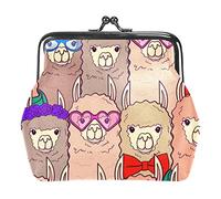 Alpaga Llama Animal Coin Purse Kiss Lock Change Purse Vintage Trinkets Pouch